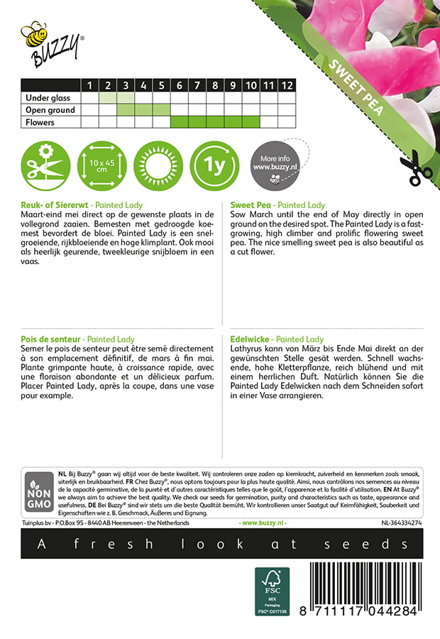 Buzzy® Lathyrus odoratus Painted Lady