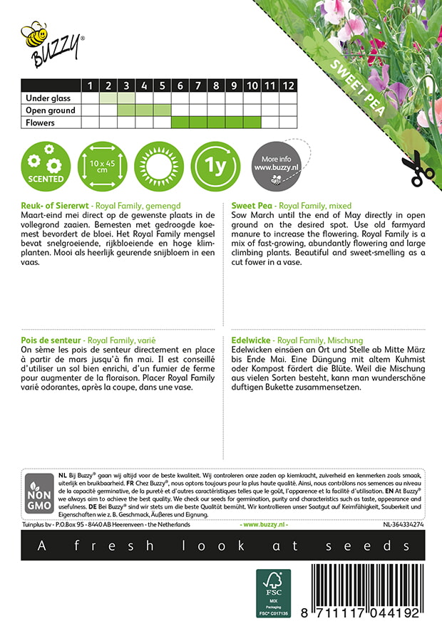 Buzzy® Lathyrus odoratus Royal Family Mischung