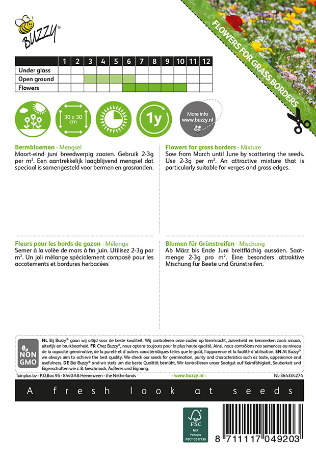 Buzzy® Blumen für Graskanten Mischung