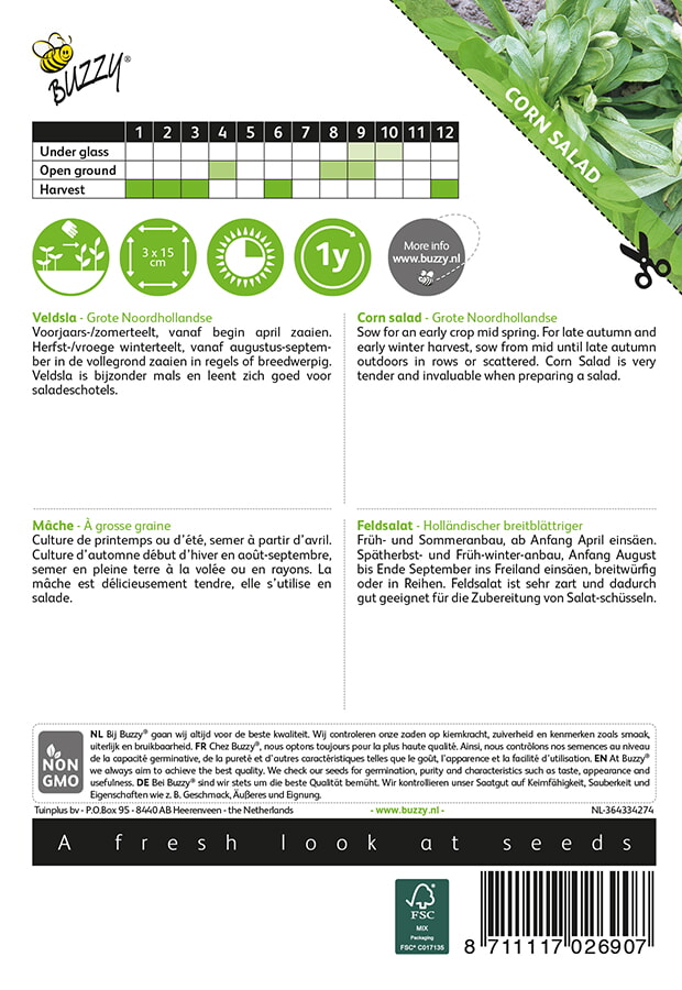 Buzzy® Feldsalat Holländisccer breitblättriger