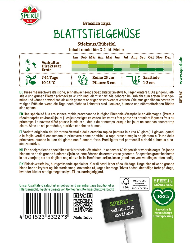 Blattstielgemüse Stielmus/Rübstiel