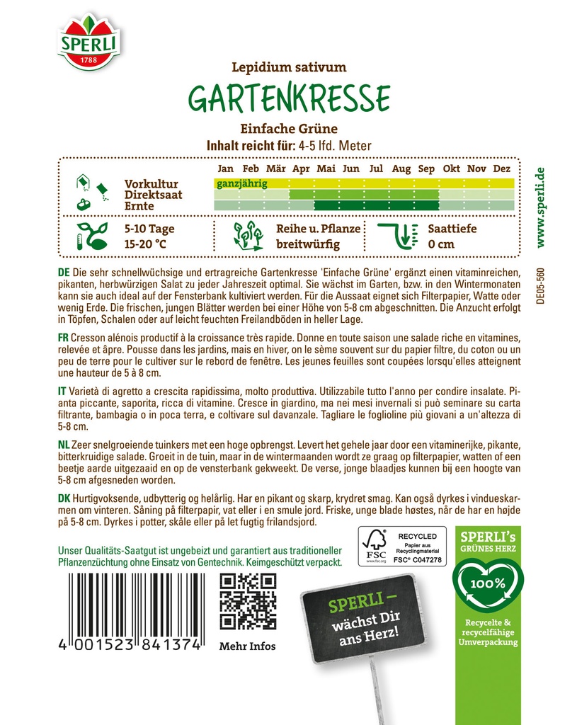 Gartenkresse Einfache Grüne