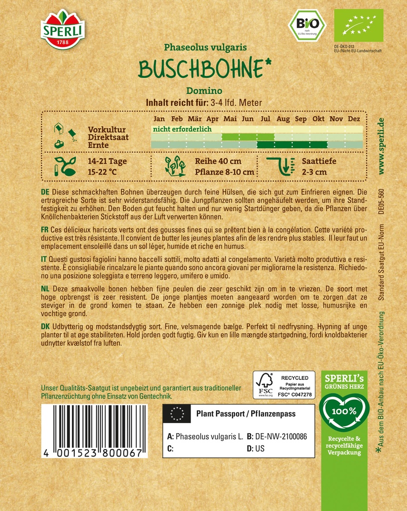 BIO Buschbohne, fein