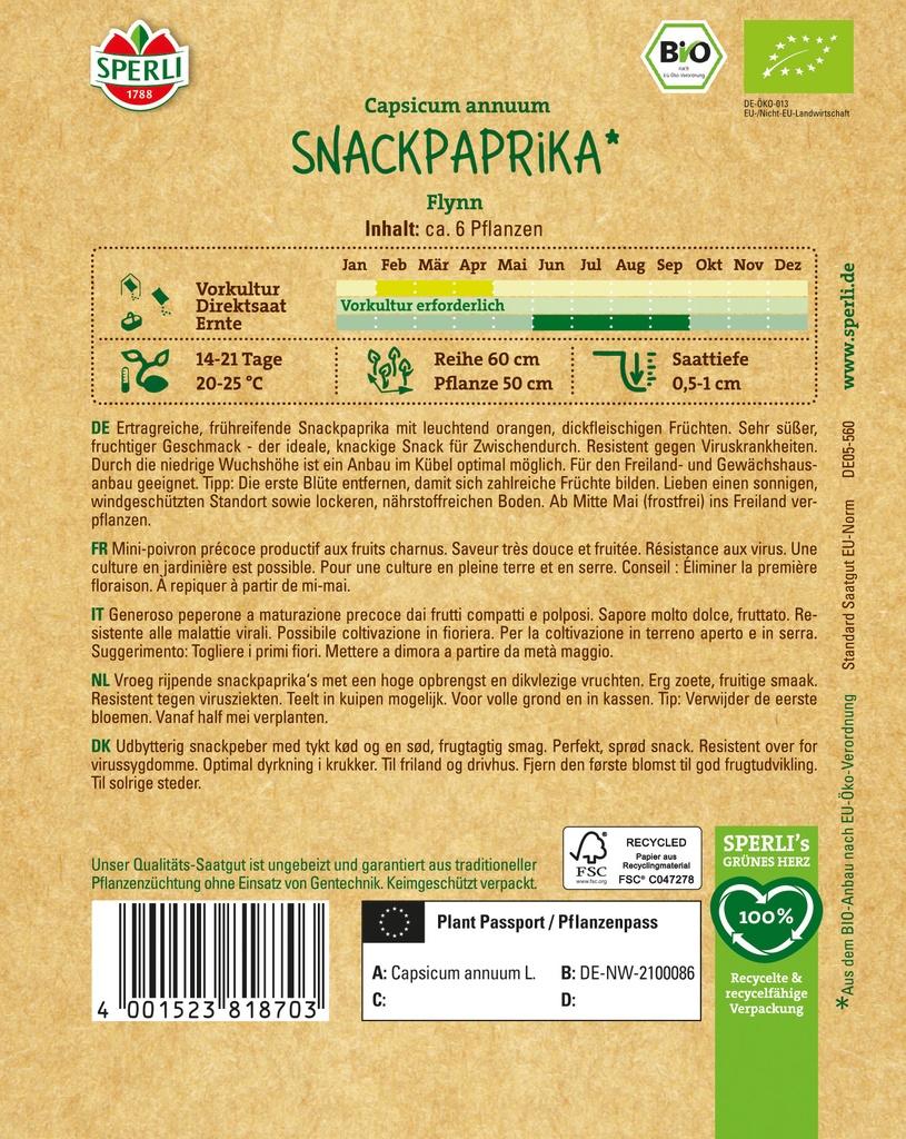 BIO Snackpaprika