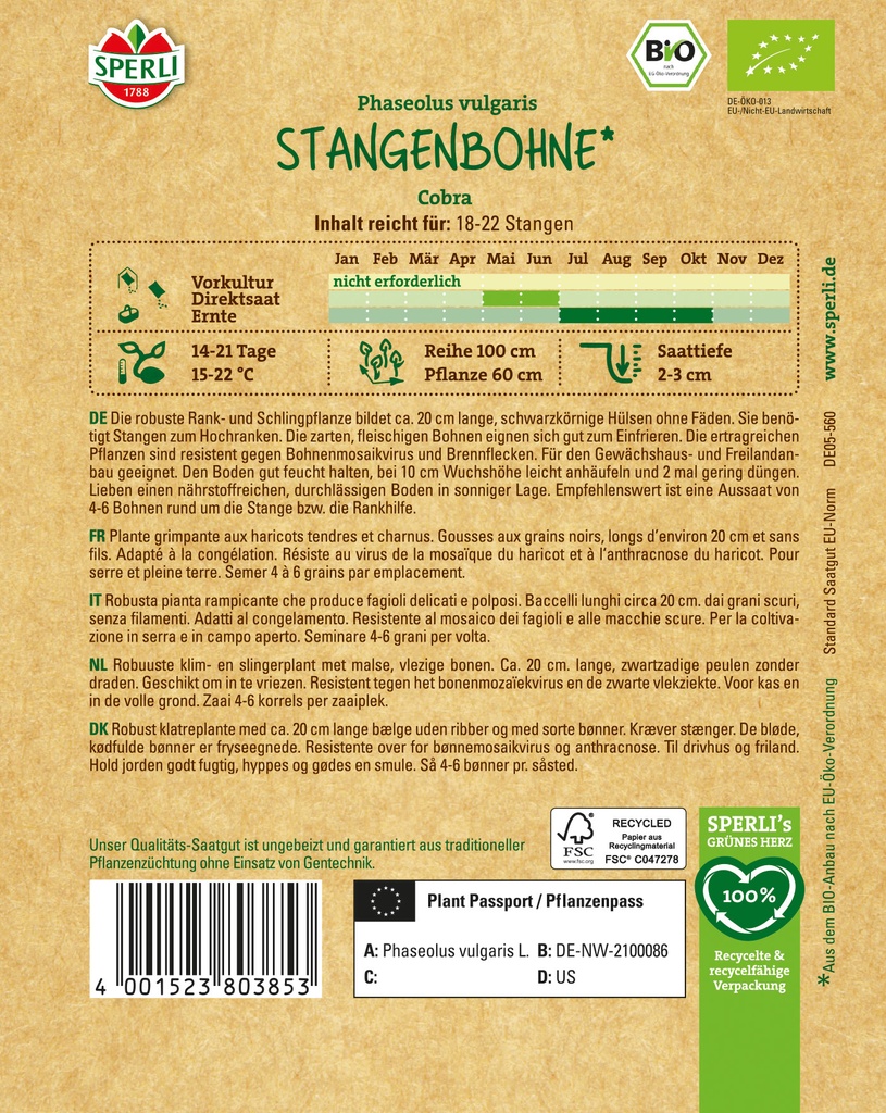 BIO Stangenbohne