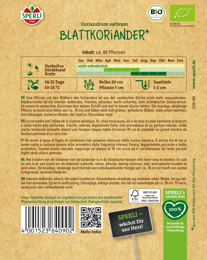 BIO Blattkoriander