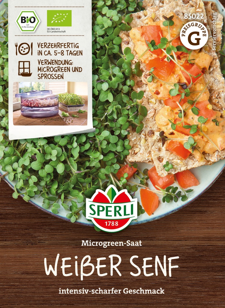 BIO Microgreen-Saat Weißer Senf