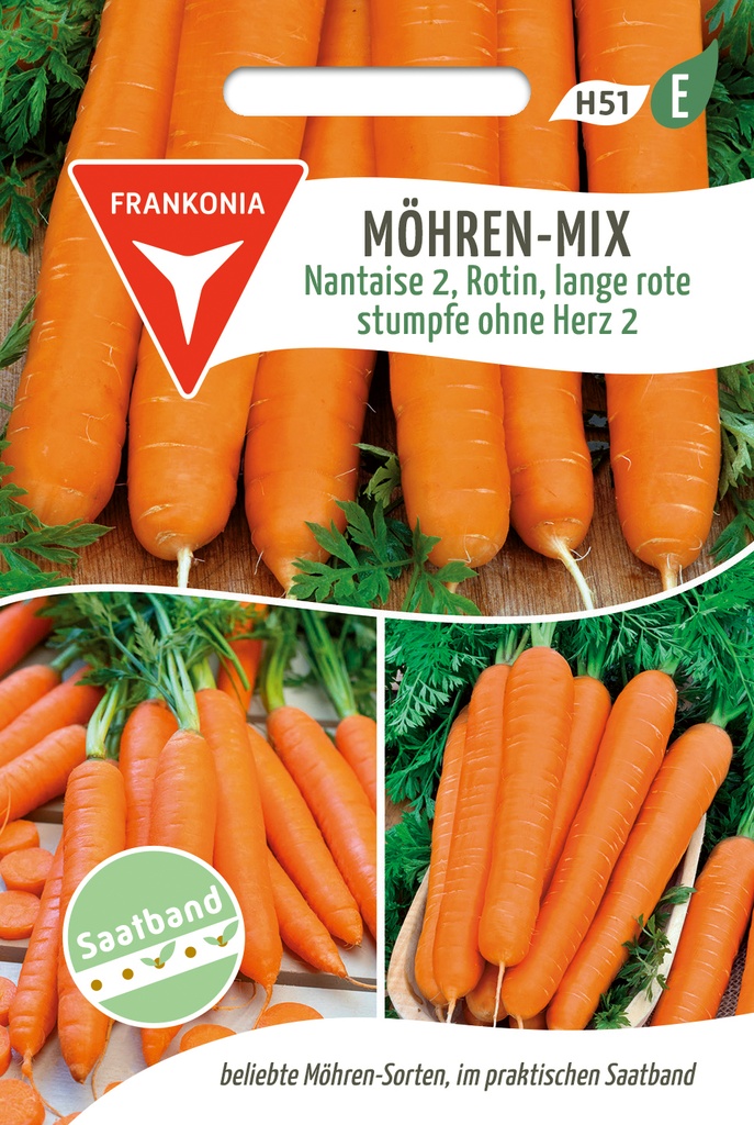 Möhren-Mix Nantaise 2, Rotin, lange rote stumpfe ohne Herz 2