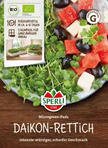 BIO Microgreen-Pads Daikon-Rettich